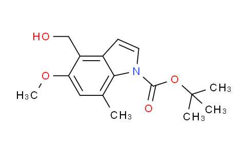 CAS No. 1644667-10-6, 1H-Indole-1-carboxylic acid, 4-(hydroxymethyl)-5-methoxy-7-methyl-, 1,1-dimethylethyl ester