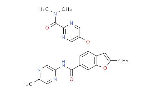 DY824395 | 1245603-92-2 | N,N-Dimethyl-5-[2-methyl-6-[N-(5-methylpyrazin-2-yl)carbamoyl]-1-benzofuran-4-yloxy]pyrimidine-2-carboxamide