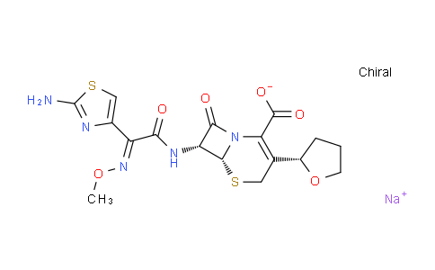141195-77-9 | sodium (6R,7R)-7-[[2-(2-amino-1,3-thiazol-4-yl)-2-methoxyimino-acetyl] amino]-8-oxo-3-[(2S)-oxolan-2-yl]-5-thia-1-azabicyclo[4.2.0]oct-2-ene- 2-carboxylate