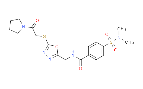 DY824588 | 872621-83-5 | 4-(dimethylsulfamoyl)-N-[[5-(2-oxo-2-pyrrolidin-1-ylethyl)sulfanyl-1,3,4-oxadiazol-2-yl]methyl]benzamide