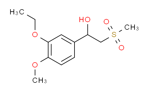 CAS No. 1450657-24-5, 1-(3-ethoxy-4-methoxyphenyl)-2- (methylsulfonyl)ethanol