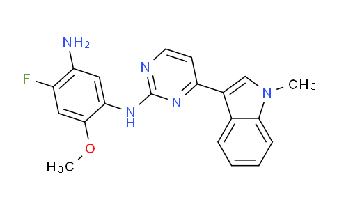 CAS No. 1801616-73-8, 1,3-Benzenediamine, 4-fluoro-6-methoxy-N1-[4-(1-methyl-1H-indol-3-yl)-2-pyrimidinyl]-