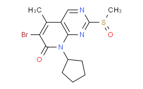 DY825391 | 571188-81-3 | 6-Bromo-8-cyclopentyl-5-methyl-2- (methylsulfinyl)pyrido[2,3-d]pyrimidin-7(8H)-one