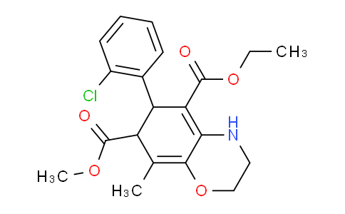496024-43-2 | 5-ethyl 7-methyl 6-(2-chlorophenyl)-8-methyl-3,4,6,7-tetrahydro-2H-benzo[b][1,4]oxazine-5,7-dicarboxylate