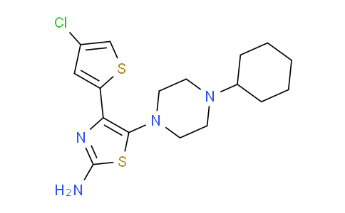 CAS No. 570407-42-0, 4-(4-氯噻吩-2-基)-5-(4-环己基哌嗪-1-基)噻唑-2-胺