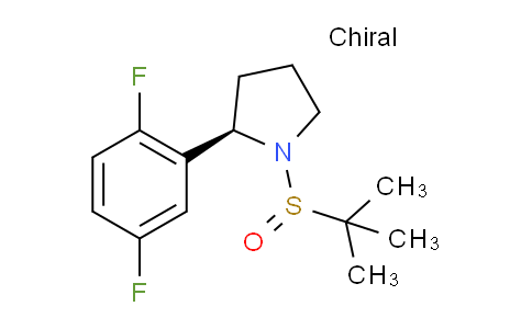 CAS No. 1443538-31-5, Pyrrolidine, 2-(2,5-difluorophenyl)-1-[(S)-(1,1-dimethylethyl)sulfinyl]-, (2R)-