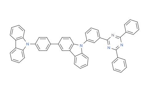CAS No. 1407183-70-3, 3-[4-(9H-Carbazol-9-YL)phenyl]-9-[3-(4,6-diphenyl-1,3,5-triazin-2-YL)phenyl]-9H-carbazole