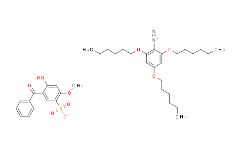 CAS No. 220476-38-0, 2,4,6-tris(hexyloxy)benzenediazonium 5-benzoyl-4-hydroxy-2-methoxybenzenesulfonate
