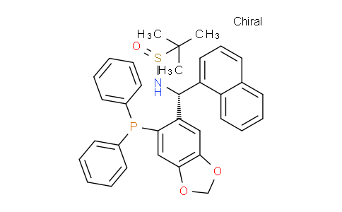2565792-59-6 | (R)-N-((R)-(6-(Diphenylphosphanyl)benzo[d][1,3]dioxol-5-yl)(naphthalen-1-yl)methyl)-2-methylpropane-2-sulfinamide