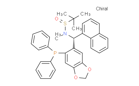2565792-42-7 | (R)-N-((R)-(6-(Diphenylphosphanyl)benzo[d][1,3]dioxol-5-yl)(naphthalen-1-yl)methyl)-N,2-dimethylpropane-2-sulfinamide