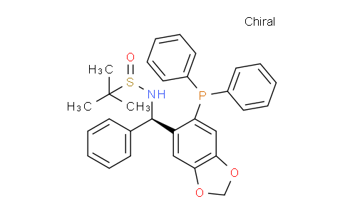 2565792-84-7 | (R)-N-((R)-(6-(Diphenylphosphanyl)benzo[d][1,3]dioxol-5-yl)(phenyl)methyl)-2-methylpropane-2-sulfinamide