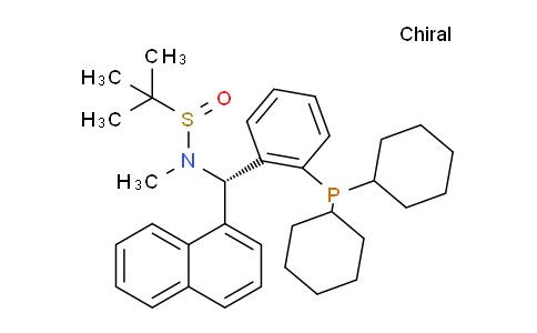 2241598-33-2 | (R)-N-((S)-(2-(Dicyclohexyl phosphanyl)phenyl)(naphthalen-1-yl)methyl)-N,2-dimethylpropane-2-sulfinamide