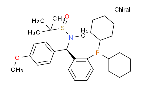 2565792-29-0 | (R)-N-((R)-(2-(Dicyclohexylphosphanyl)phenyl)(4-methoxyphenyl)methyl)-N,2-dimethylpropane-2-sulfinamide