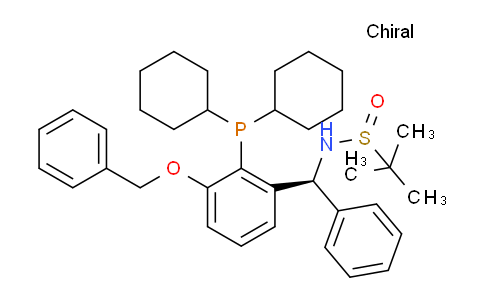 2565792-64-3 | (R)-N-((S)-(3-(Benzyloxy)-2-(dicyclohexylphosphanyl)phenyl)(phenyl)methyl)-2-methylpropane-2-sulfinamide