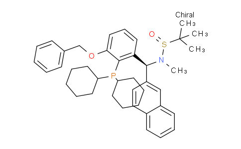 2565792-55-2 | (R)-N-((S)-(3-(Benzyloxy)-2-(dicyclohexylphosphanyl)phenyl)(naphthalen-2-yl)methyl)-N,2-dimethylpropane-2-sulfinamide