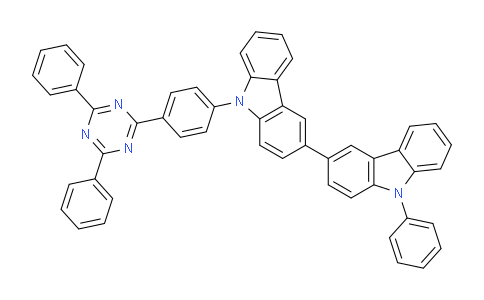 CAS No. 1345338-65-9, 9-(4-(4,6-Diphenyl-1,3,5-triazin-2-yl)phenyl)-9'-phenyl-9H,9'H-3,3'-bicarbazole
