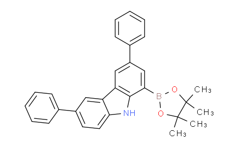 CAS No. 2828612-91-3, 3,6-bis(Phenyl)-1-(4,4,5,5-tetramethyl-1,3,2-dioxaborolan-2-yl)-9H-carbazole