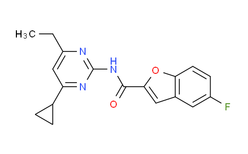 2248957-98-2 | N-(4-环丙基-6-乙基嘧啶-2-基)-5-氟苯并呋喃-2-甲酰胺
