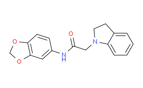 491867-68-6 | N-(1,3-benzodioxol-5-yl)-2-(2,3-dihydroindol-1-yl)acetamide