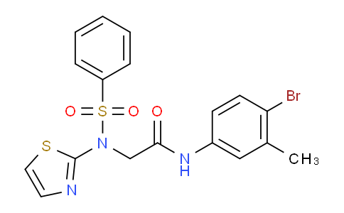 869774-94-7 | 乙酰胺，N-(4-溴-3-甲基苯基)-2-[(苯磺酰基)-2-噻唑氨基]-
