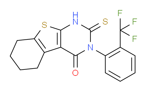 721418-50-4 | 2-thioxo-3-[2-(trifluoromethyl)phenyl]-5,6,7,8-tetrahydro-1H-benzothiopheno[2,3-d]pyrimidin-4-one