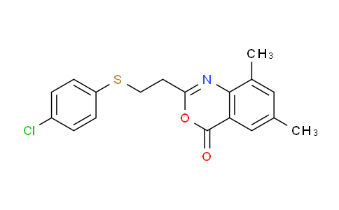 MCD76449 | 1022674-58-3 | 2-((4-Chlorophenylthio)ethyl)-6,8-dimethylbenzo[D]1,3-oxazin-4-one