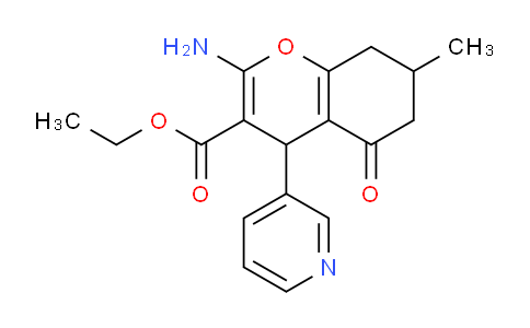 497061-28-6 | ethyl 2-amino-7-methyl-5-oxo-4-(pyridin-3-yl)-5,6,7,8-tetrahydro-4H-chromene-3-carboxylate