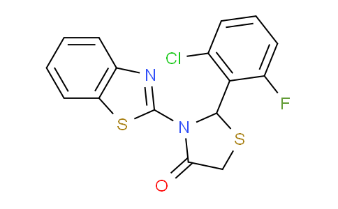 907558-63-8 | 4-噻唑烷酮，3-(2-苯并噻唑基)-2-(2-氯-6-氟苯基)-