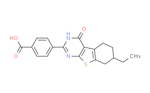743439-05-6 | <br>4-(7-ethyl-4-oxo-3,4,5,6,7,8-hexahydro[1]benzothieno[2,3-d]pyrimidin-2-yl)b enzoic acid