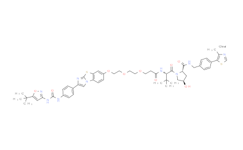 2230826-81-8 | (2S,4R)-1-((S)-2-(3-(2-(2-((2-(4-(3-(5-(叔丁基)异恶唑-3-基)脲基)苯基)苯并[d]咪唑并[2,1-b]噻唑-7-基)氧基)乙氧基)乙氧基)丙酰胺基)-3,3-二甲基丁酰基)-4-羟基-N-(4-(4-甲基噻唑-5-基)苄基)吡咯烷-2-甲酰胺