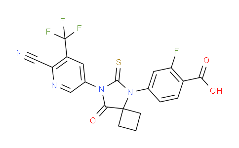1332391-04-4 | 4-(7-(6-Cyano-5-(trifluoromethyl)pyridin-3-yl)-8-oxo-6-thioxo-5,7-diazaspiro[3.4]octan-5-yl)-2-fluorobenzoic acid