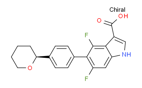 DYF58632 | 1467059-66-0 | (S)-4,6-Difluoro-5-(4-(tetrahydro-2H-pyran-2-yl)phenyl)-1H-indole-3-carboxylic Acid