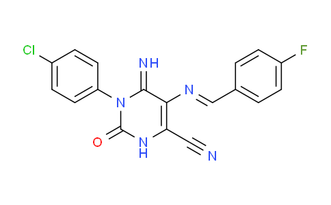 1048915-26-9 | 1-(4-Chlorophenyl)-5-{(E)-(4-fluorophenyl)methylideneamino}-6-imino-2-oxo-1,2,3,6-tetrahydro-4-pyrimidinecarbonitrile