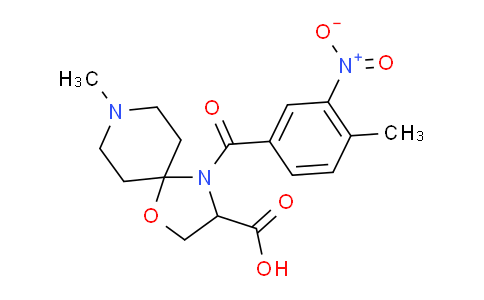CAS No. 1326813-12-0, 8-Methyl-4-(4-methyl-3-nitrobenzoyl)-1-oxa-4,8-diazaspiro[4.5]decane-3-carboxylic acid