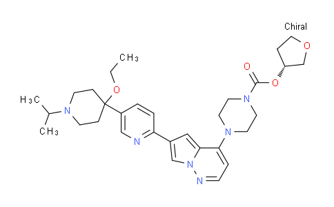 2141955-96-4 | (R)-Tetrahydrofuran-3-yl 4-(6-(5-(4-ethoxy-1-isopropylpiperidin-4-yl)pyridin-2-yl)pyrrolo[1,2-b]pyridazin-4-yl)piperazine-1-carboxylate