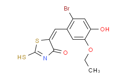 MCW07396 | 667412-61-5 | (5E)-5-(2-溴-5-乙氧基-4-羟基苄叉)-2-巯基-1,3-噻唑-4(5H)-酮