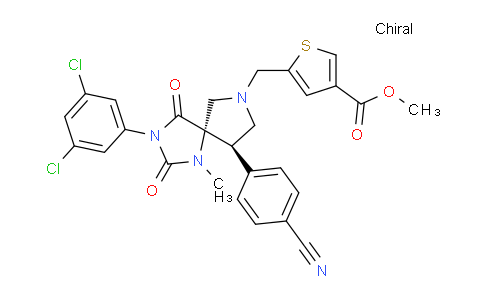 882004-95-7 | メチル5-[[(5S,9R)-9-(4-シアノフェニル)-3-(3,5-ジクロロフェニル)-1-メチル-2,4-ジオキソ-1,3,7-トリアザスピロ[4.4]ノナン-7-イル]メチル]チオフェン-3-カルボキシレート