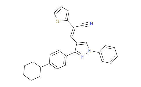 MCZ61846 | 956234-00-7 | (E)-3-[3-(4-CYCLOHEXYLPHENYL)-1-PHENYL-1H-PYRAZOL-4-YL]-2-(2-THIENYL)-2-PROPENENITRILE