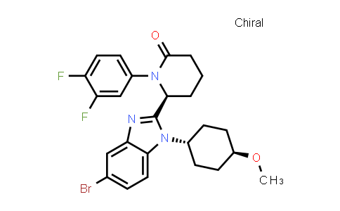 CAS No. 2222964-03-4, (S)-6-(5-Bromo-1-((1r,4S)-4-methoxycyclohexyl)-1H-benzo[d]imidazol-2-yl)-1-(3,4-difluorophenyl)piperidin-2-one