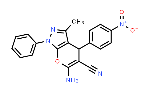 76973-34-7 | 6-氨基-3-甲基-4-(4-硝基苯基)-1-苯基-1,4-二氢吡喃并[2,3-c]吡唑-5-甲腈