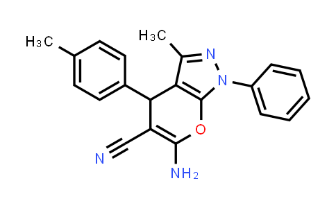 53316-59-9 | 6-氨基-3-甲基-1-苯基-4-(对甲苯基)-1,4-二氢吡喃并[2,3-c]吡唑-5-甲腈