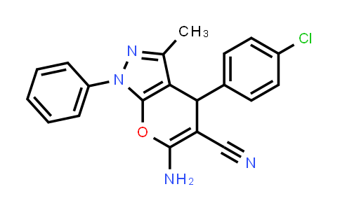 76973-35-8 | 6-氨基-4-(4-氯苯基)-3-甲基-1-苯基-1,4-二氢吡喃并[2,3-c]吡唑-5-甲腈