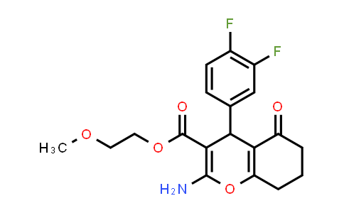 MC829800 | 445382-16-1 | 2-甲氧基乙基 2-氨基-4-(3,4-二氟苯基)-5-氧代-5,6,7,8-四氢-4H-色烯-3-羧酸酯