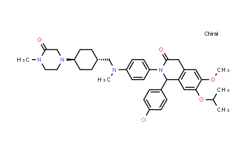 1313363-86-8 | rel-1-(4-Chlorophenyl)-7-isopropoxy-6-methoxy-2-(4-(methyl(((1r,4r)-4-(4-methyl-3-oxopiperazin-1-yl)cyclohexyl)methyl)amino)phenyl)-1,4-dihydroisoquinolin-3(2H)-one
