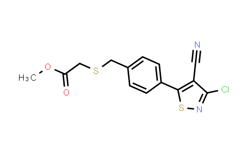 MC831209 | 662138-31-0 | Methyl 2-((4-(3-chloro-4-cyanoisothiazol-5-yl)benzyl)thio)acetate