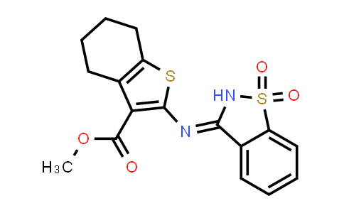 568550-83-4 | Methyl 2-((1,1-dioxidobenzo[d]isothiazol-3(2h)-ylidene)amino)-4,5,6,7-tetrahydrobenzo[b]thiophene-3-carboxylate