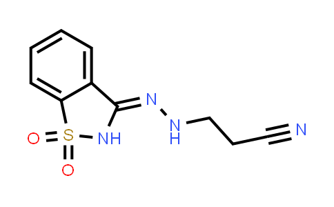 DY831324 | 299920-42-6 | 3-(2-(1,1-Dioxidobenzo[d]isothiazol-3(2H)-ylidene)hydrazinyl)propanenitrile