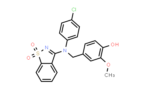 591242-71-6 | 3-((4-Chlorophenyl)(4-hydroxy-3-methoxybenzyl)amino)benzo[d]isothiazole 1,1-dioxide