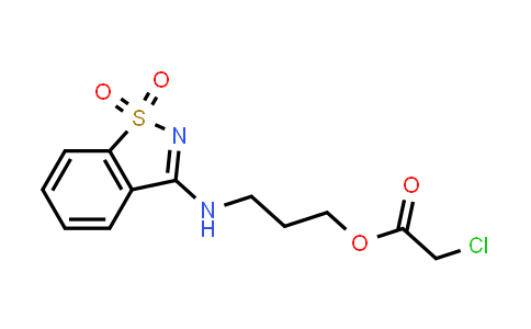 CAS No. 591212-99-6, 3-[(1,1-二氧化-1,2-苯并异噻唑-3-基)氨基]丙基2-氯乙酸酯