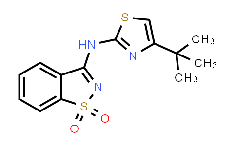 CAS No. 693815-11-1, 3-((4-(叔丁基)噻唑-2-基)氨基)苯并[d]异噻唑1,1-二氧化物
